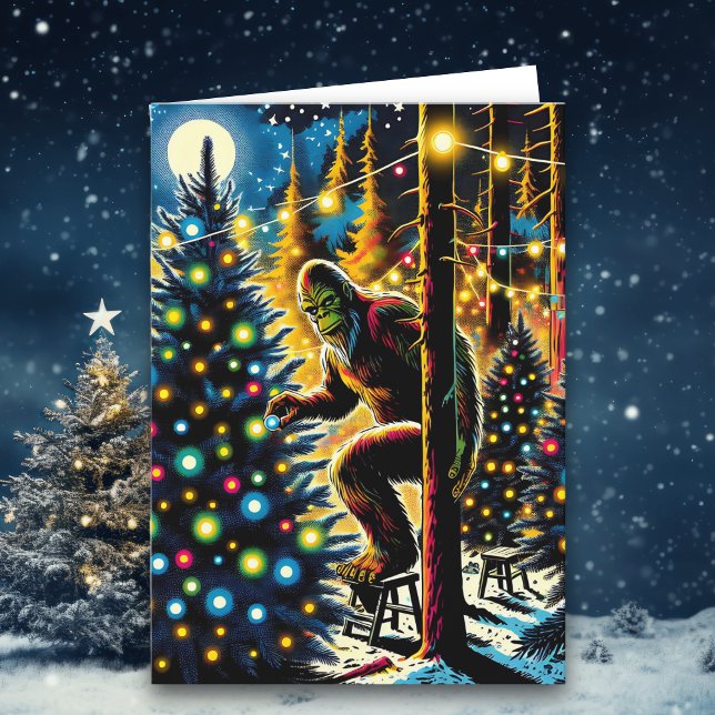 Cartes Pour Fêtes Annuelles Funny Christmas Bigfoot Personnalisé (Créateur téléchargé)