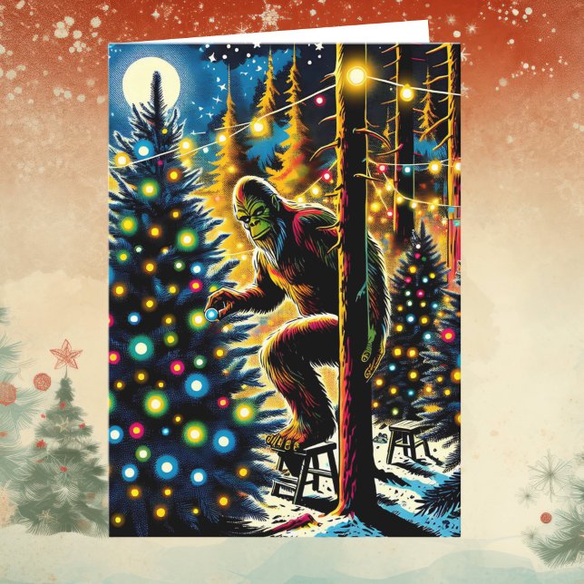 Cartes Pour Fêtes Annuelles Funny Christmas Bigfoot Personnalisé (Créateur téléchargé)
