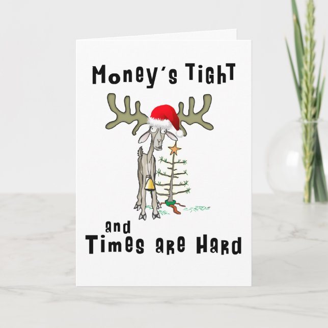 Cartes Pour Fêtes Annuelles Funny Christmas Card Argent's Tight (Devant)
