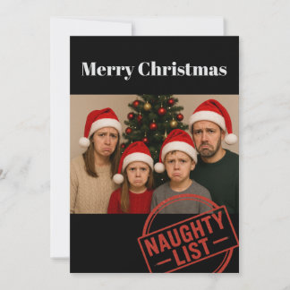 Cartes Pour Fêtes Annuelles Funny Christmas Naughty List Family Photo Holiday