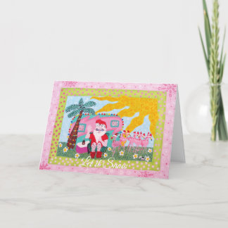 Cartes Pour Fêtes Annuelles Funny Christmas Père Noël Flamant rose Trailer