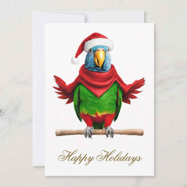 Cartes Pour Fêtes Annuelles Funny Christmas Père Noël Parrot (Devant)