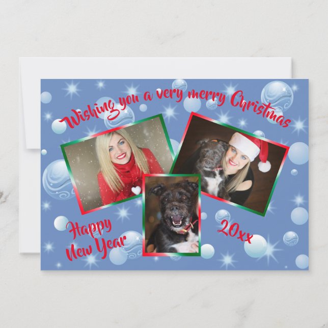 Cartes Pour Fêtes Annuelles Funny Christmas Photo Collage Nutcracker Salutatio (Dos)