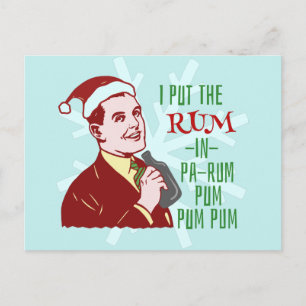 Cartes Pour Fêtes Annuelles Funny Christmas Rhum Drinking Man Holiday