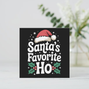 Cartes Pour Fêtes Annuelles Funny Christmas Santa's Favorite Ho Naughty Pyjama