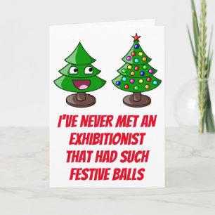 Cartes Pour Fêtes Annuelles Funny Christmas Tree - Les balles de fête