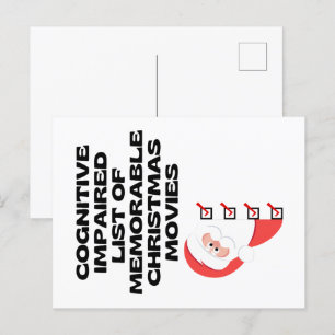 Cartes Pour Fêtes Annuelles Funny Cognitive Christmas Movie List