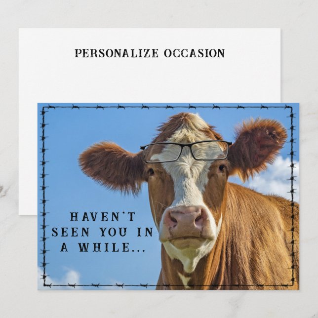 Cartes Pour Fêtes Annuelles Funny Country Western Ranch Farm Vêtements (Devant / Derrière)