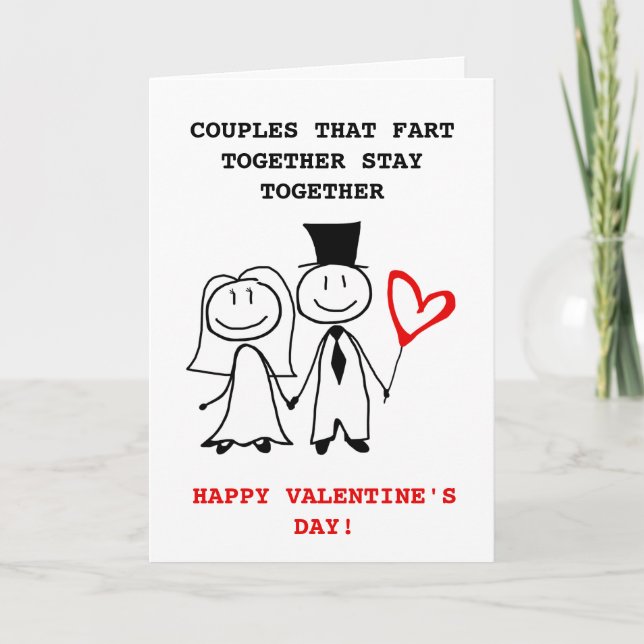 Cartes Pour Fêtes Annuelles Funny Couple Valentines (Devant)