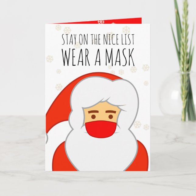 Cartes Pour Fêtes Annuelles Funny Covid Père Noël Masque Noël (Devant)