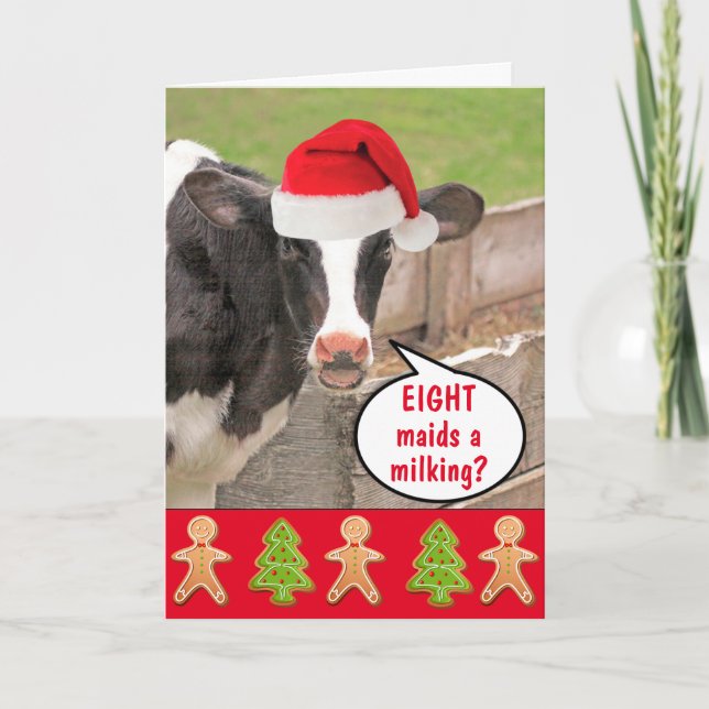 Cartes Pour Fêtes Annuelles Funny Cow Christmas Carol (Devant)