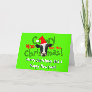 Cartes Pour Fêtes Annuelles Funny Cowy Christmas Santa Cow