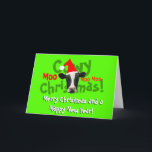 Cartes Pour Fêtes Annuelles Funny Cowy Noël Père Noël Cow<br><div class="desc">Funny Cowy Christmas Santa Cow Tacky Christmas. A funny Holstein cow with red Santa a et customizable texts "Cowy Christmas!" et "Moo Moo Moo" et "Merry christmas and a happy New Year!" La carte de Noël. This super classy tacky Christmas holiday card is fully customizable, add your text(s) and images!...</div>