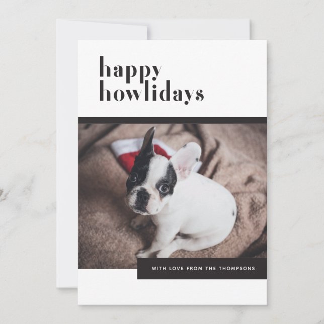 Cartes Pour Fêtes Annuelles Funny Cute Dog Happy Howlidays Pet Lover (Devant)