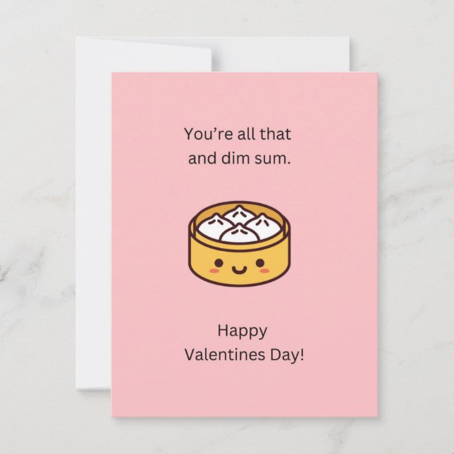 Cartes Pour Fêtes Annuelles Funny Dim Sum Valentine's Day Card (Devant)