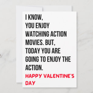 Cartes Pour Fêtes Annuelles Funny Dirty Valentine's Day Card Pour Un Film Buff