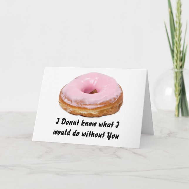 Cartes Pour Fêtes Annuelles Funny Donut Pink Valentine's Day (Devant)