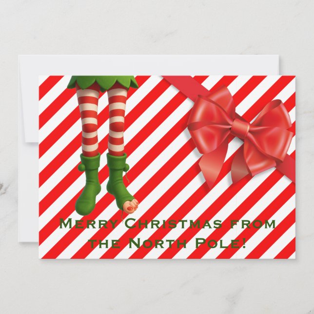 Cartes Pour Fêtes Annuelles Funny Elf Legs Holiday Card | North Pole Mischief  (Devant)