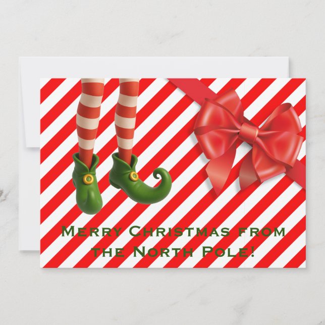 Cartes Pour Fêtes Annuelles Funny Elf Legs Holiday Card | North Pole Mischief  (Devant)