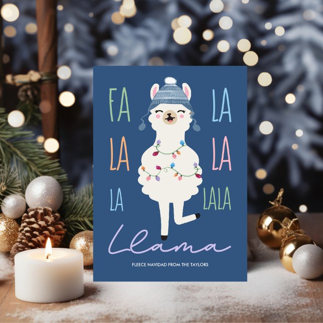 Cartes Pour Fêtes Annuelles Funny Fa La Llama Fleece Navidad Christmas (Créateur téléchargé)