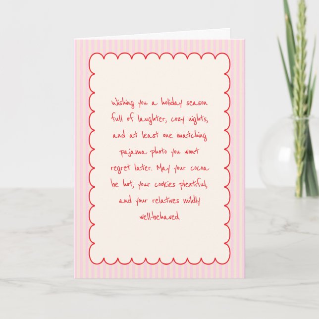 Cartes Pour Fêtes Annuelles Funny Family Greeting Letter Christmas Pink Red (Devant)