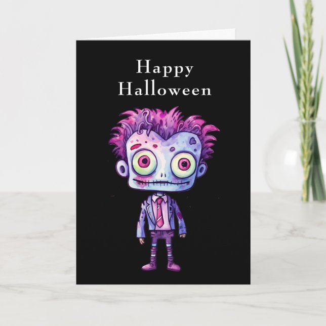 Cartes Pour Fêtes Annuelles Funny Frankenstein Monster Halloween Fun (Devant)