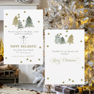 Cartes Pour Fêtes Annuelles Funny Frosty's Gone to the Dogs Holiday Card