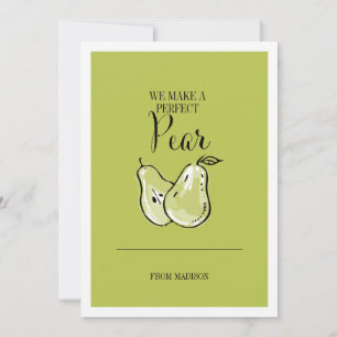 Cartes Pour Fêtes Annuelles Funny Fruit Pun Parfait Pear Valentine Card