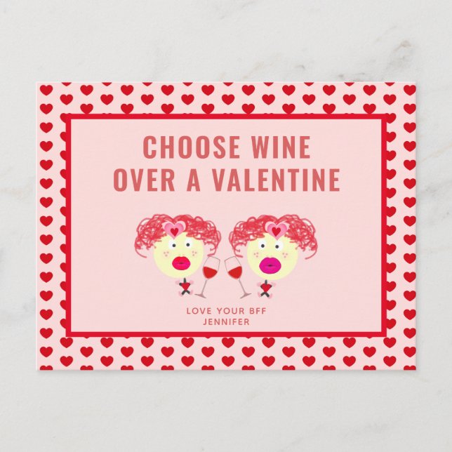 Cartes Pour Fêtes Annuelles Funny Galentine's Day meilleur ami BFF personnalis (Devant)