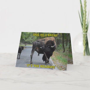 Cartes Pour Fêtes Annuelles Funny Give Me A Break Bison Bull Christmas