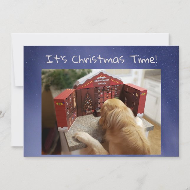 Cartes Pour Fêtes Annuelles Funny Golden Retriever avec des soins Noël (Devant)