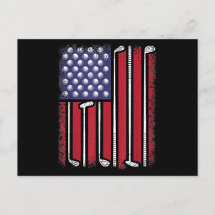 Cartes Pour Fêtes Annuelles Funny Golf American Flag Golf Player Vintage Golfe