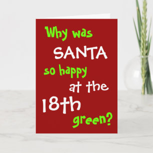 Cartes Pour Fêtes Annuelles Funny Golf Christmas Card - Père Noël Trou en une