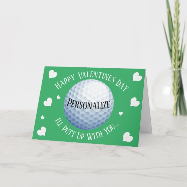 Cartes Pour Fêtes Annuelles Funny Golf Je vais mettre avec vous Valentines (Devant)