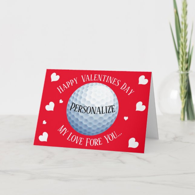Cartes Pour Fêtes Annuelles Funny Golf My Love Fore You Valentines (Devant)