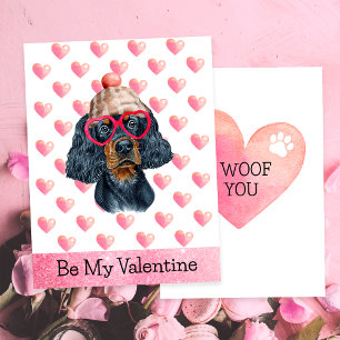 Cartes Pour Fêtes Annuelles Funny Gordon Setter I Woof You Dog Valentine's Day