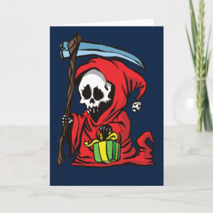 Cartes Pour Fêtes Annuelles Funny Goth Effrayant Grim Reaper Noël