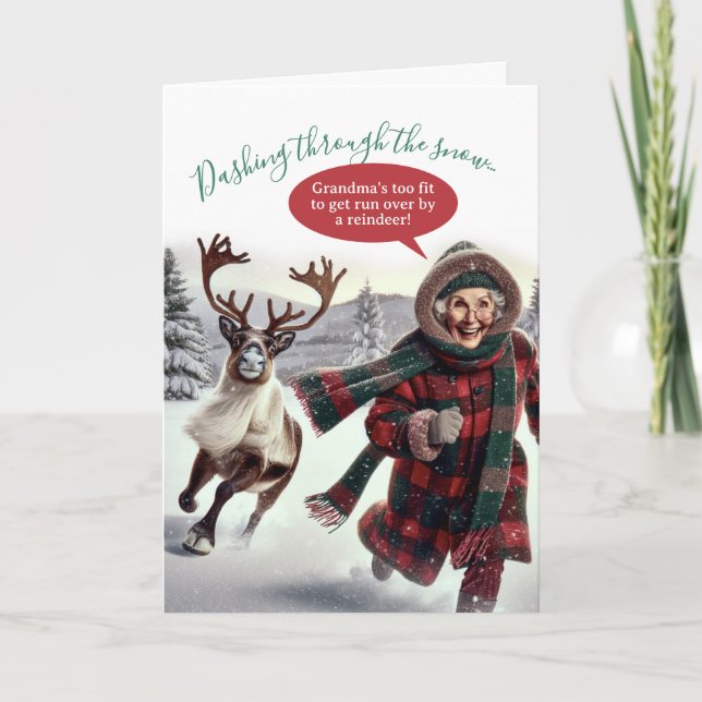 Cartes Pour Fêtes Annuelles Funny Grandma is Too Fit to Get Run Over   (Devant)