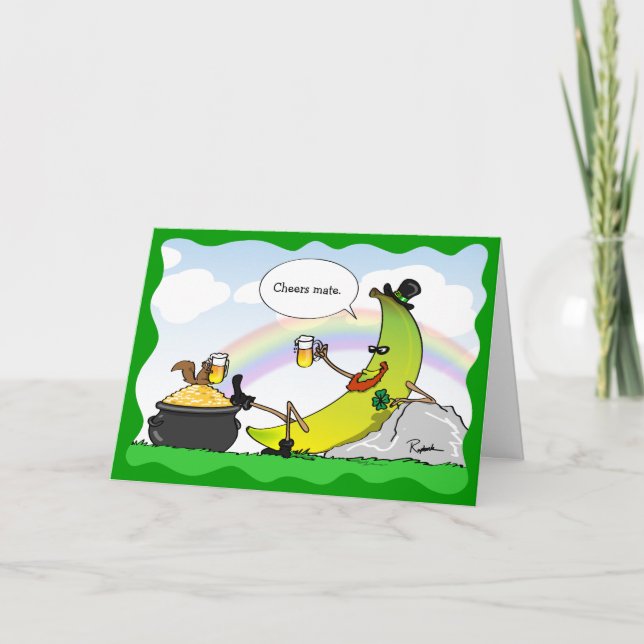 Cartes Pour Fêtes Annuelles Funny Green Leprechaun Banana St Patrick's Day (Devant)
