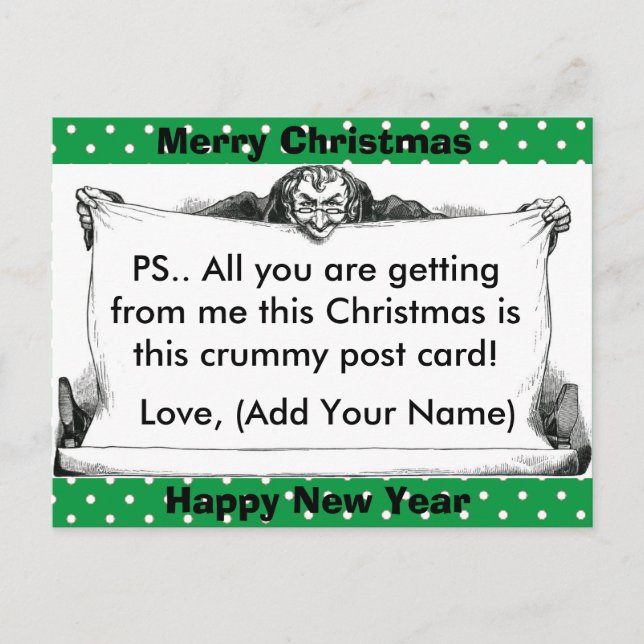 Cartes Pour Fêtes Annuelles Funny Grumpy Christmas Post Card (Devant)