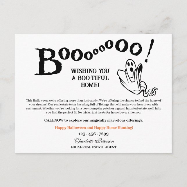 Cartes Pour Fêtes Annuelles Funny Halloween Immobilier (Devant)