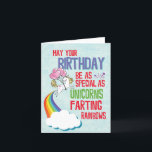Cartes Pour Fêtes Annuelles Funny Happy Birthday Card - Unicorns et Rainbows<br><div class="desc">A propos de cet article * INSIDE GREETING : "Il y a de la magie dans l'air! Joyeux anniversaire" COVER - Que votre anniversaire soit aussi spécial que les licornes qui font des arcs-en-ciel. * TAILLE DE CARTE - Recevez 1 carte pour notes de taille régulière avec enveloppe de 5...</div>