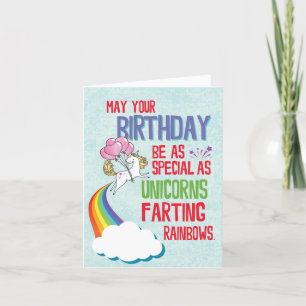 Cartes Pour Fêtes Annuelles Funny Happy Birthday Card - Unicorns et Rainbows
