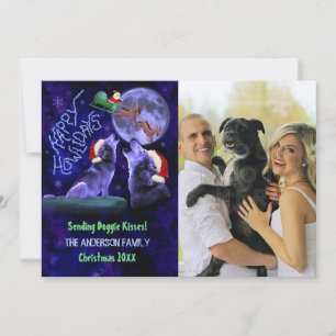 Cartes Pour Fêtes Annuelles Funny Happy Howlidays Photo Famille de chiens de N