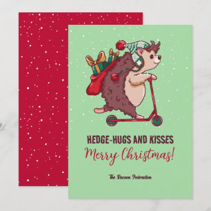 Cartes Pour Fêtes Annuelles Funny Hérisson hiver Joyeux Noël