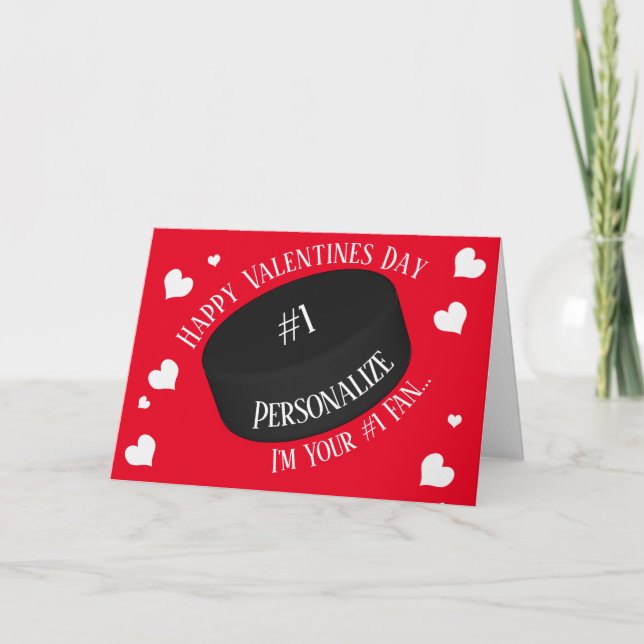 Cartes Pour Fêtes Annuelles Funny Hockey sur glace #1 Valentines de fans (Devant)