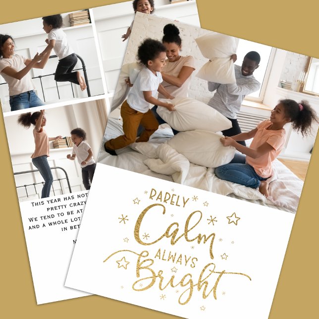 Cartes Pour Fêtes Annuelles Funny Holiday 5 Photo Rarely Calm Christmas (Créateur téléchargé)