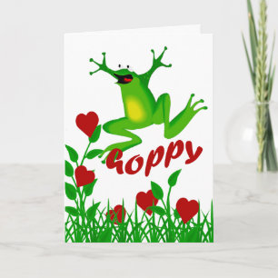 Cartes Pour Fêtes Annuelles Funny Hoppy Valentine Frog Salutation