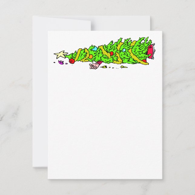 Cartes Pour Fêtes Annuelles Funny Humour d'arbre de Noël (Devant)