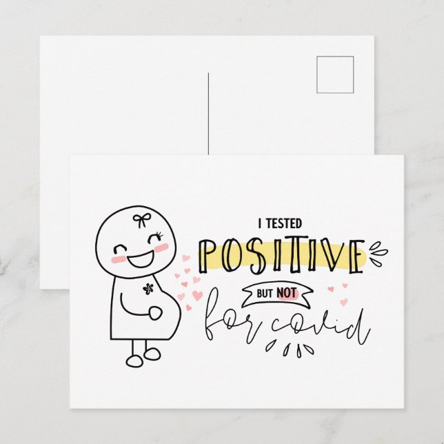 Cartes Pour Fêtes Annuelles Funny I tested positive Pregnancy Announcement (Devant / Derrière)